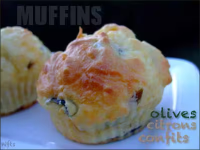 Muffins aux citrons confits et olives vertes par christlor