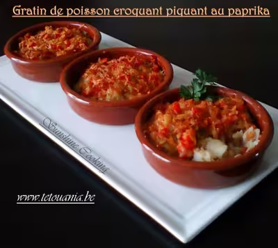 Gratin de poisson croquant piquant au paprika