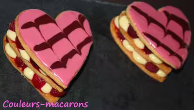 Mille-feuilles en forme de coeur pour la St Valentin
