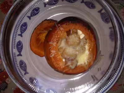 Potimarron et patidou farcis à la crème fraiche