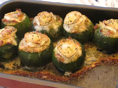 Recette WW : Courgettes farcies à la cancoillotte