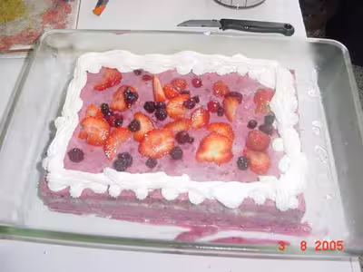 Gâteau à la mousse de fruits rouges
