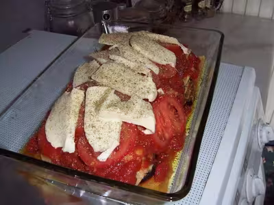 Lasagnes de mozzarella aux herbes et aux tomates