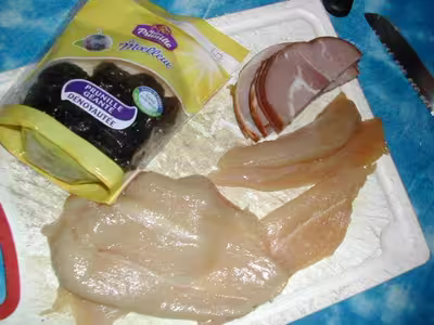 Recette WW: Escalope de poulet au bacon et pruneaux