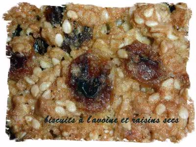 Biscuits à l'avoine et raisins secs